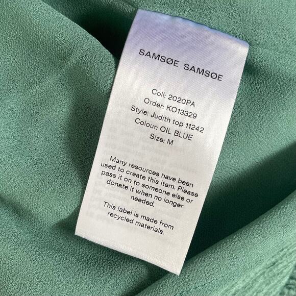 Samsoe Samsoe Judith Top - Cami - Peplum Blouse - Mint Green - Size M - Picture 6 of 7